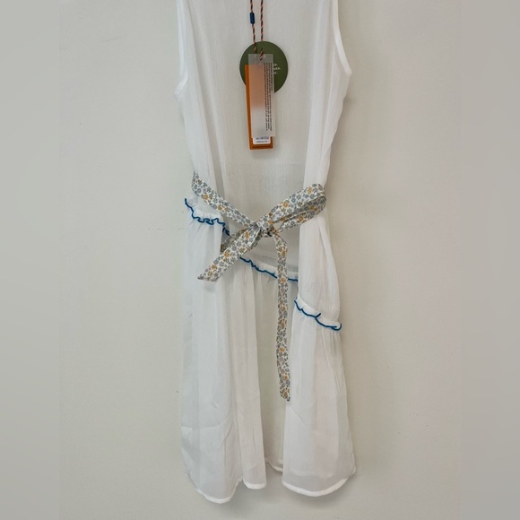 NEW The Sunday Collective Girls Size 10-11 Sleeveless Midi Mesh Dress White - Picture 4 of 10